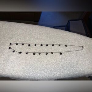 Silver tone hammered disc necklace